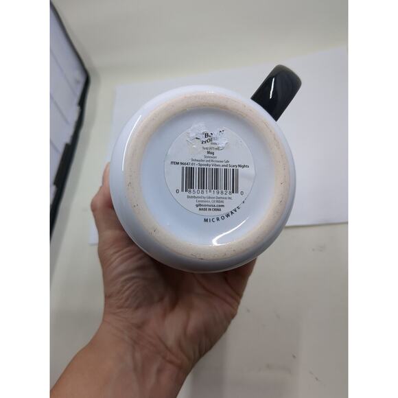 Gibson Home Spooky Vibes & Scary Nights 16oz White Ghost Coffee Mug Cup New - Picture 7 of 7